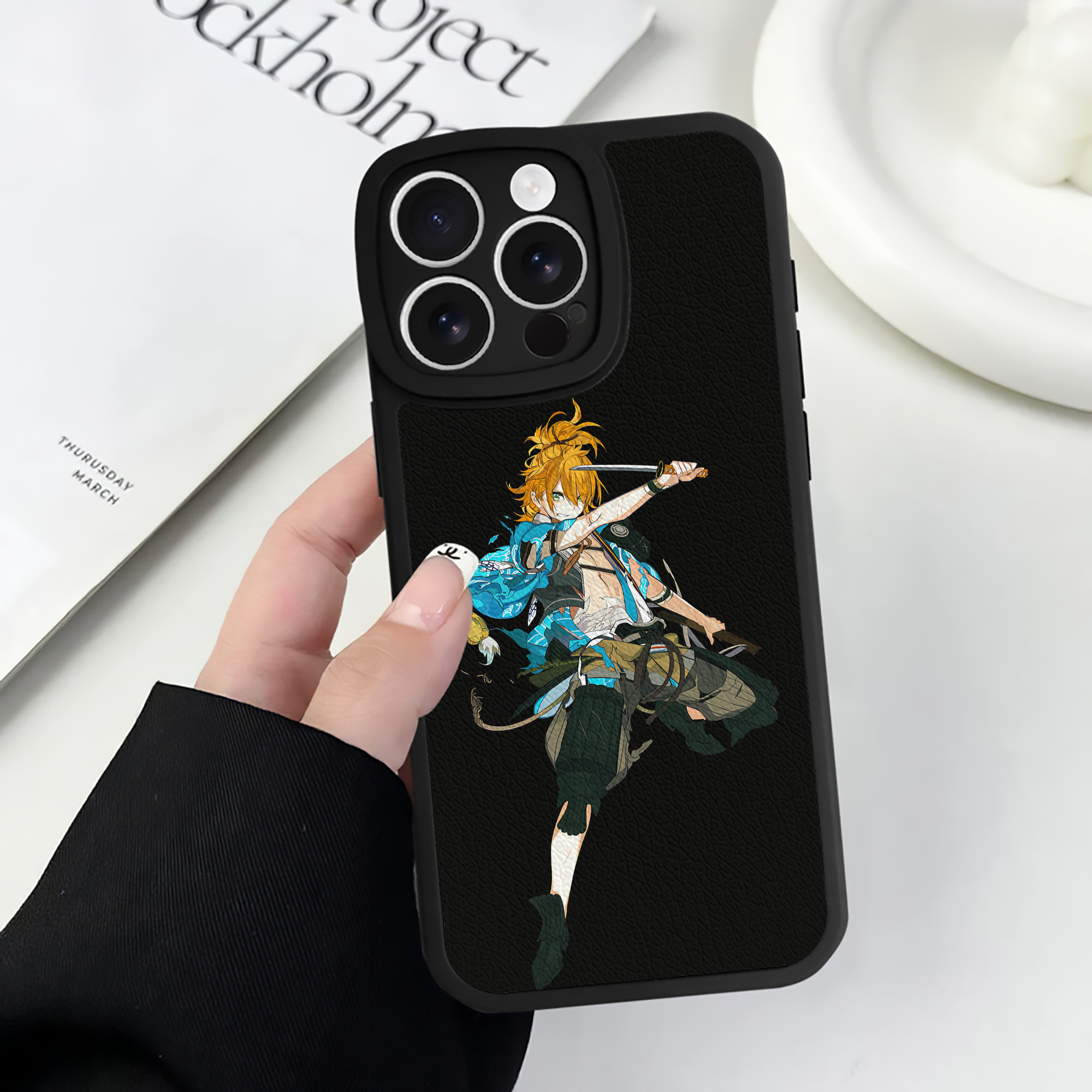 （画像用） 刀剣乱舞 Touken Ranbu 【iPhone 16シリーズ対応】シリコンスマホケース（レザー調） 材質：シリコン